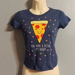 Evy of California girls you have a pizza my heart top with a slice of pizza